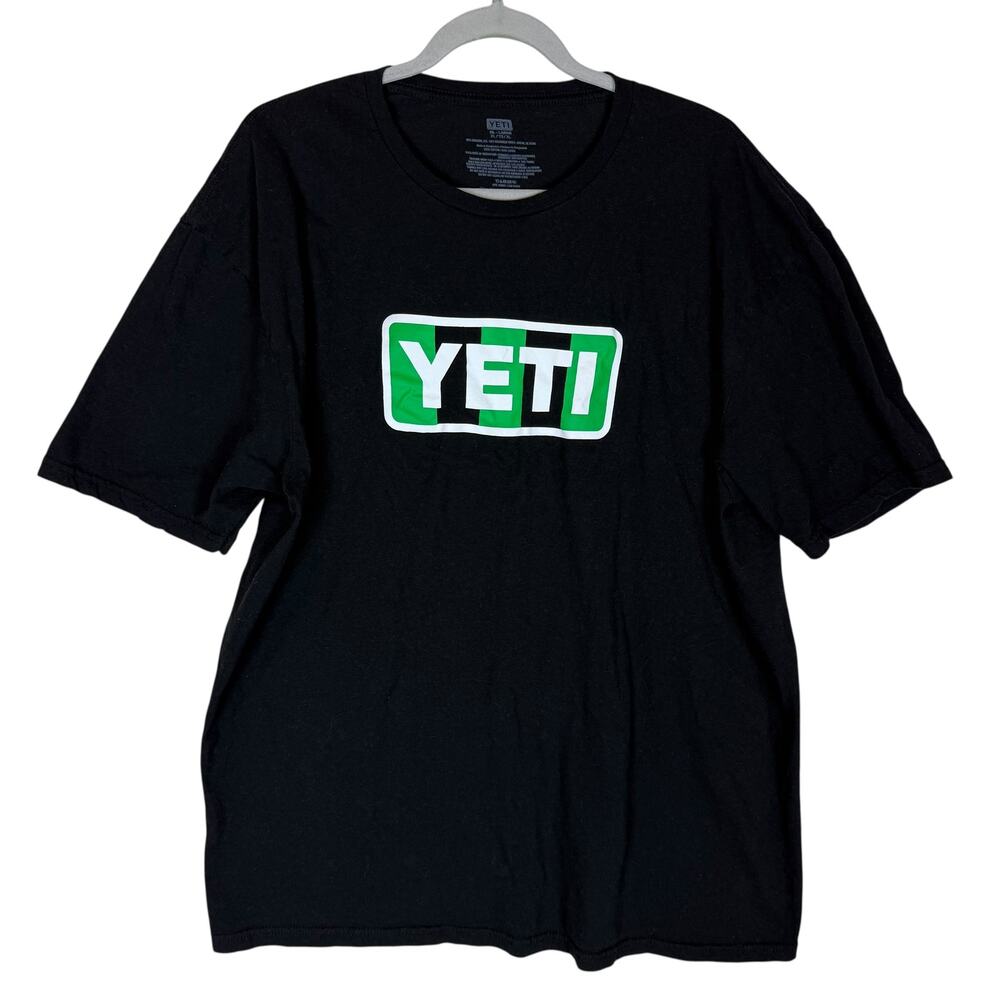 Yeti T-Shirt Mens XL Black 100% Cotton Graphic‎ Crew Neck Short Sleeve Pullover